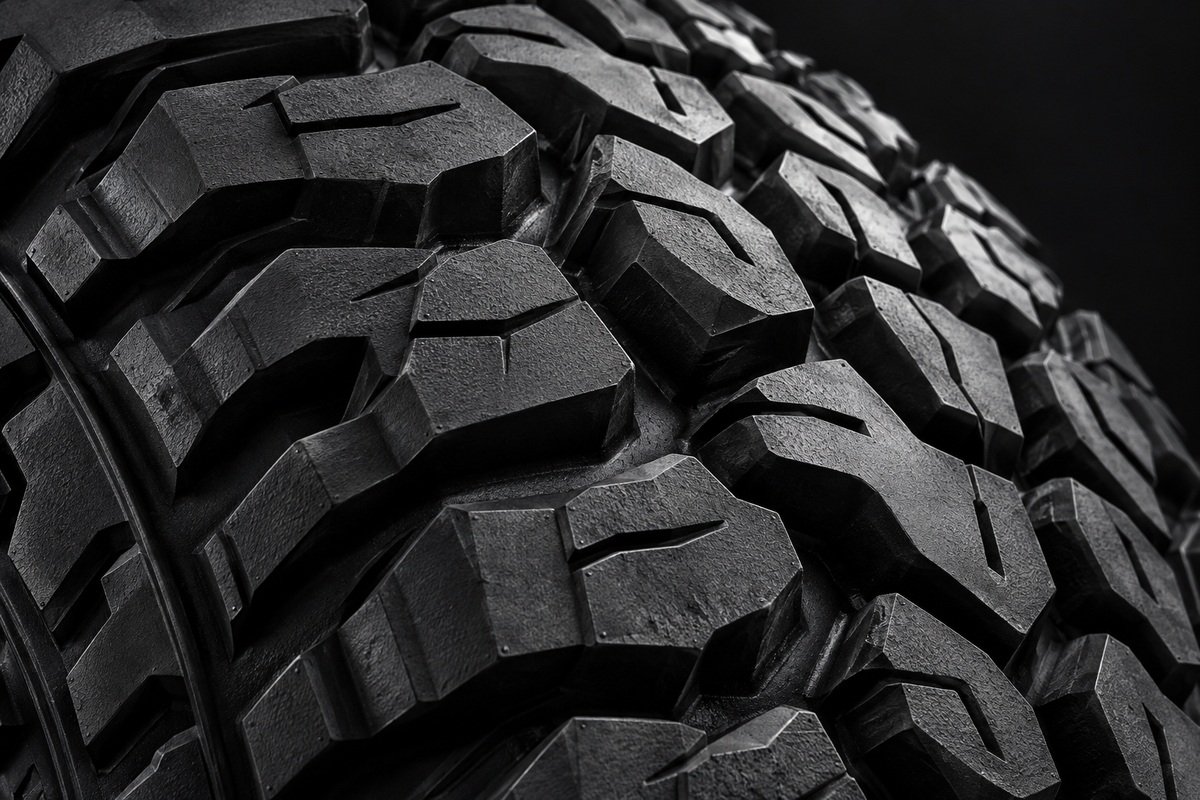 Off-road tire tread detail